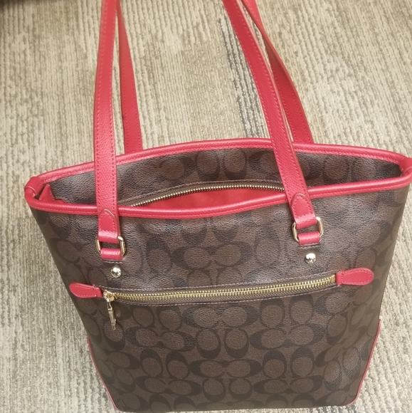 Brown & Red Coach bag - Picture 2 of 7